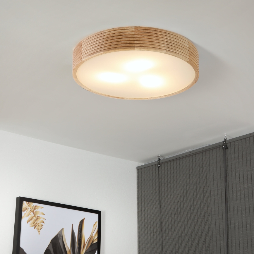 Brilagi - LED таванно осветително тяло CARVALHO MODERN 3xE27/60W/230V диаметър 47,5 см дъб