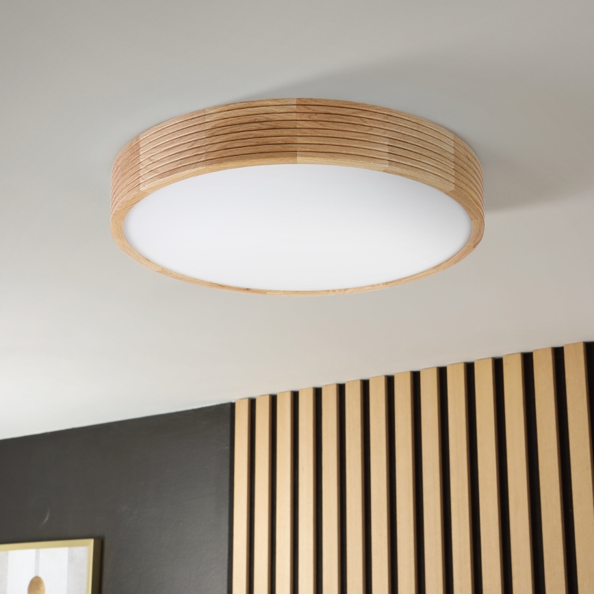 Brilagi - LED таванно осветително тяло CARVALHO MODERN 3xE27/60W/230V диаметър 47,5 см дъб