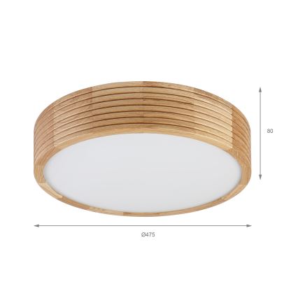 Brilagi - LED таванно осветително тяло CARVALHO MODERN 3xE27/60W/230V диаметър 47,5 см дъб
