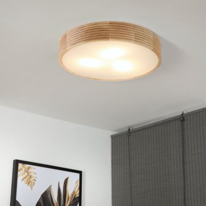 Brilagi - LED таванно осветително тяло CARVALHO MODERN 3xE27/60W/230V Ø 47,5 см, дъб
