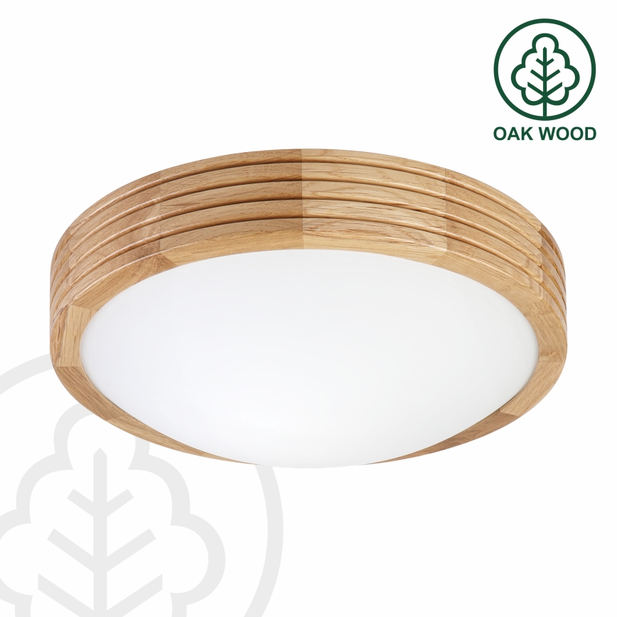 Brilagi - LED таванен плафон CARVALHO MODERN SLIM 1xE27/60W/230V Ø 27,5 см, дъб