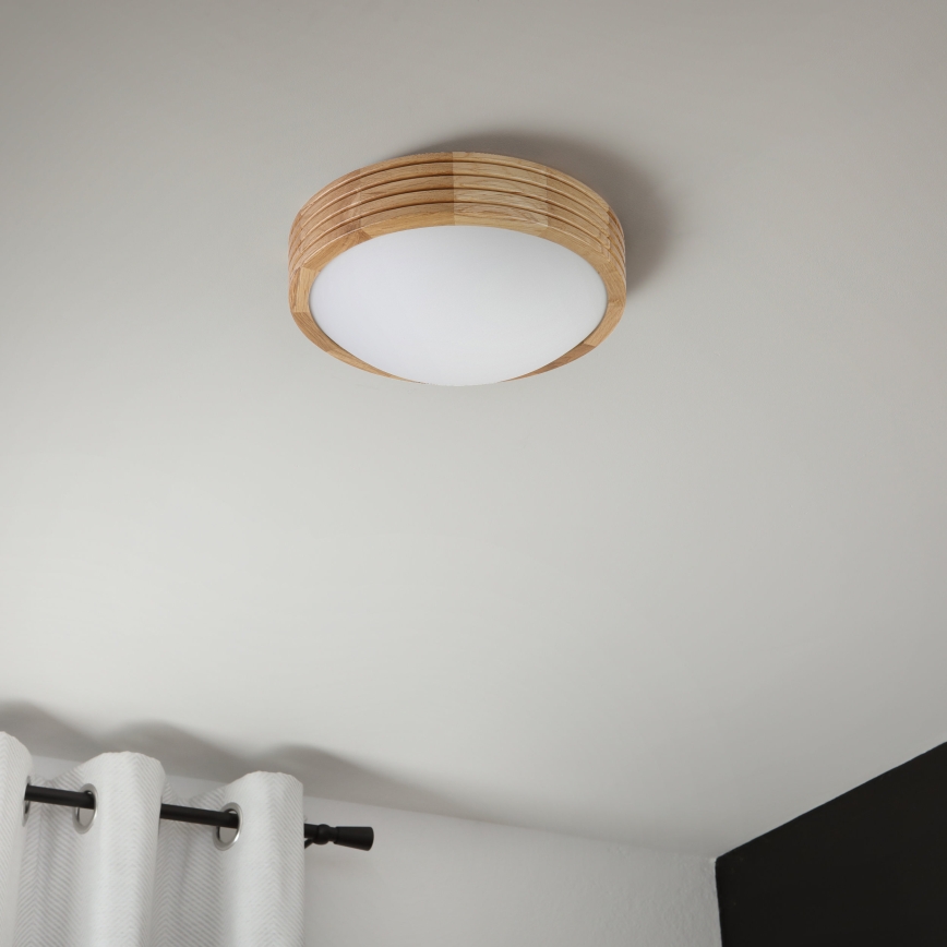 Brilagi - LED таванен плафон CARVALHO MODERN SLIM 1xE27/60W/230V Ø 27,5 см, дъб