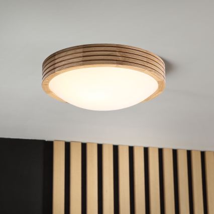 Brilagi - LED таванен плафон CARVALHO MODERN SLIM 1xE27/60W/230V Ø 27,5 см, дъб