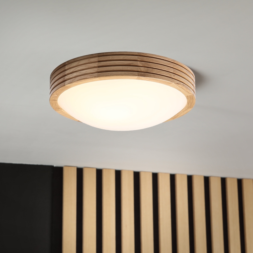 Brilagi - LED таванен плафон CARVALHO MODERN SLIM 1xE27/60W/230V Ø 27,5 см, дъб
