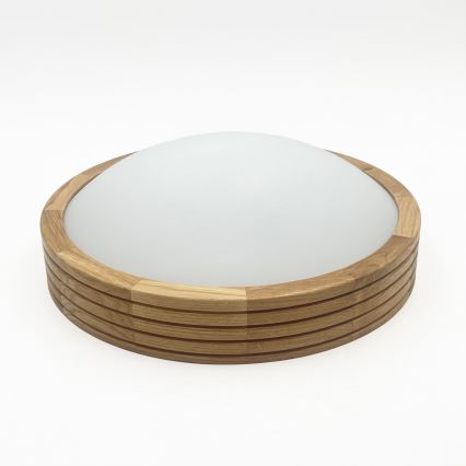Brilagi - LED таванен плафон CARVALHO MODERN SLIM 1xE27/60W/230V Ø 27,5 см, дъб