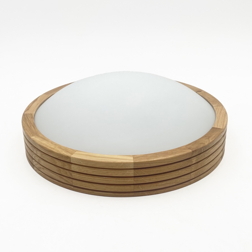Brilagi - LED таванен плафон CARVALHO MODERN SLIM 1xE27/60W/230V Ø 27,5 см, дъб