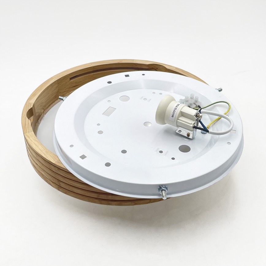 Brilagi - LED таванен плафон CARVALHO MODERN SLIM 1xE27/60W/230V Ø 27,5 см, дъб
