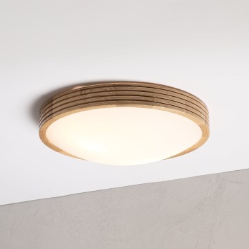 Brilagi - LED таванно осветително тяло CARVALHO MODERN SLIM 2xE27/60W/230V Ø 37,5 см дъб