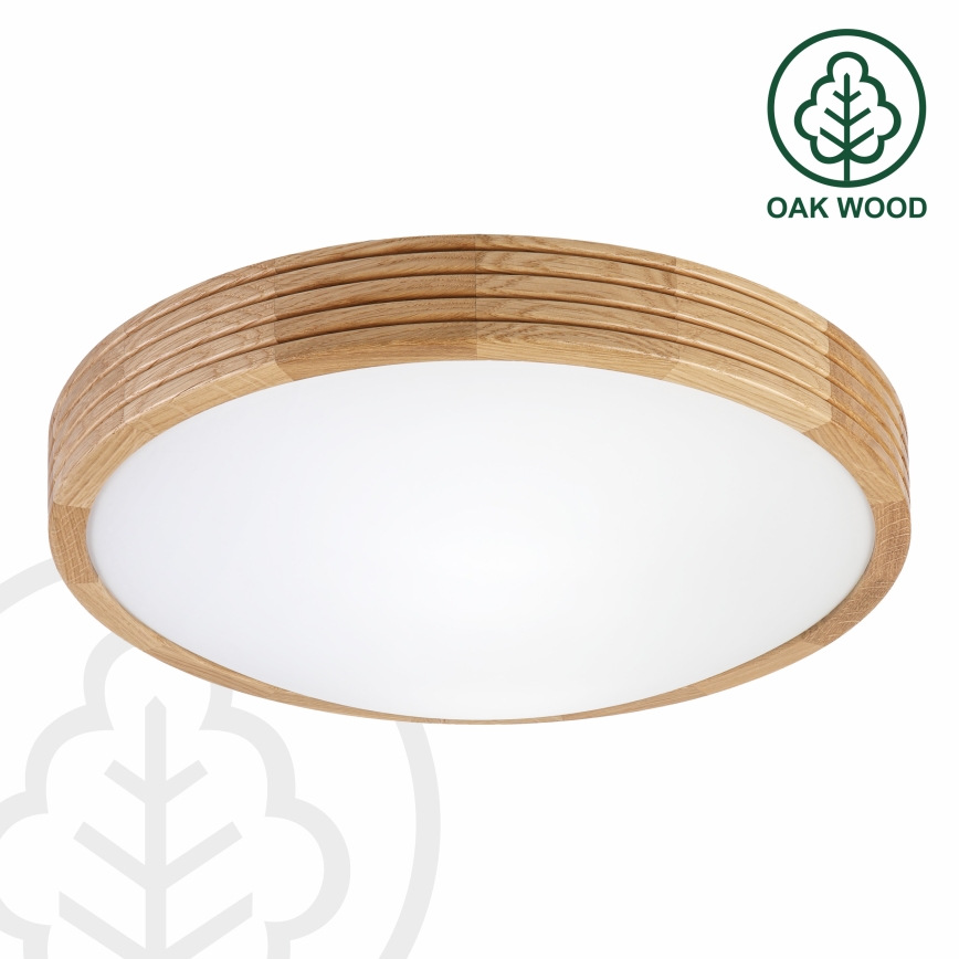 Brilagi - LED таванно осветително тяло CARVALHO MODERN SLIM 2xE27/60W/230V Ø 37,5 см дъб