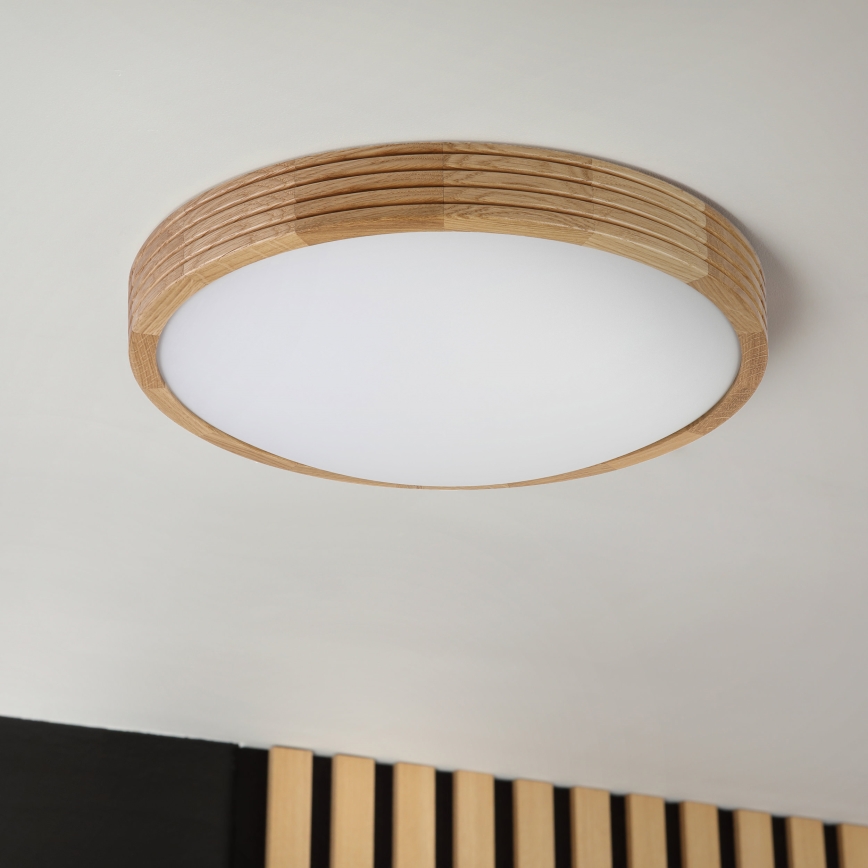 Brilagi - LED таванно осветително тяло CARVALHO MODERN SLIM 2xE27/60W/230V Ø 37,5 см дъб