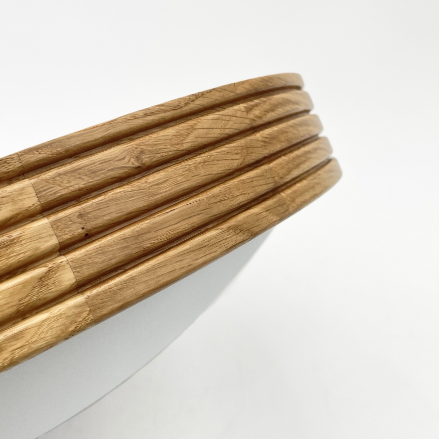 Brilagi - LED таванно осветително тяло CARVALHO MODERN SLIM 2xE27/60W/230V Ø 37,5 см дъб