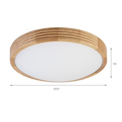 Brilagi - LED таванно осветително тяло CARVALHO MODERN SLIM 2xE27/60W/230V Ø 37,5 см дъб