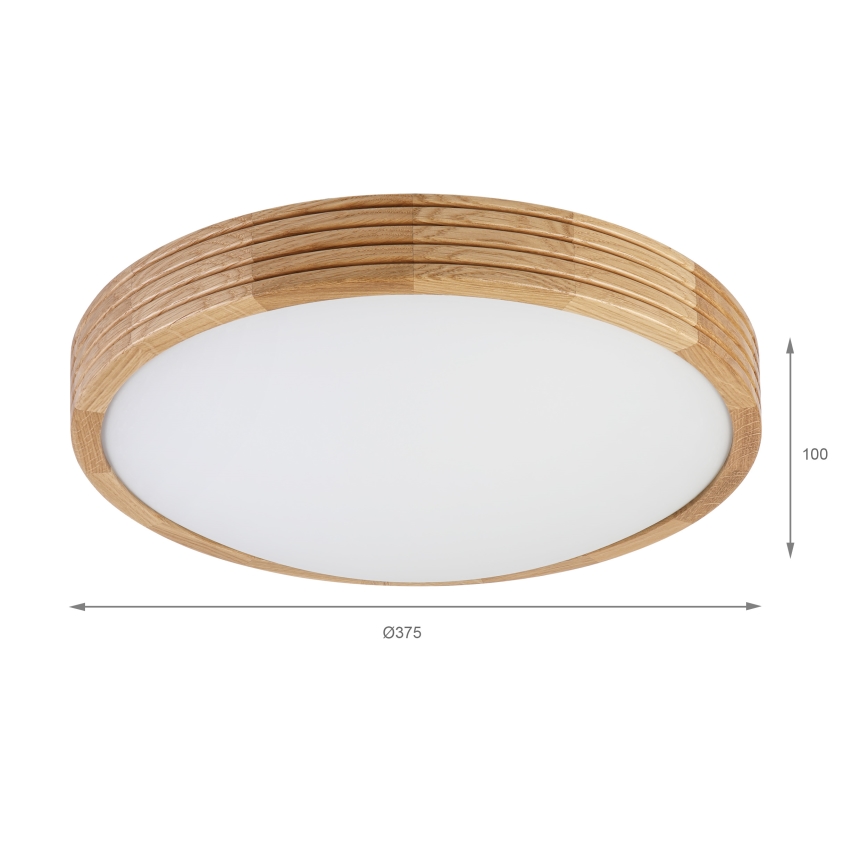 Brilagi - LED таванно осветително тяло CARVALHO MODERN SLIM 2xE27/60W/230V Ø 37,5 см дъб