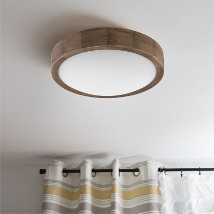 Brilagi - LED таванно осветително тяло CARVALHO SLIM 1xE27/15W/230V дъб орех Ø 27 см