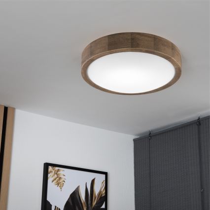 Brilagi - LED таванно осветително тяло CARVALHO SLIM 1xE27/15W/230V дъб орех Ø 27 см