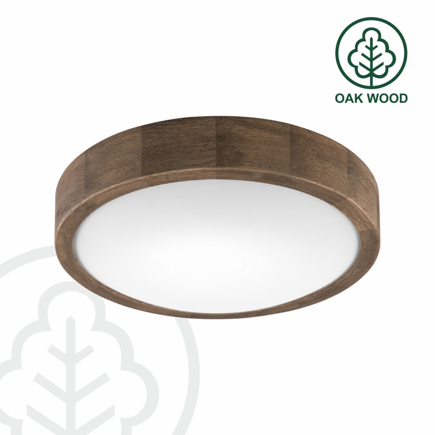 Brilagi - LED таванно осветително тяло CARVALHO SLIM 1xE27/15W/230V дъб орех Ø 27 см