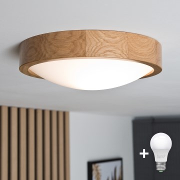 Brilagi - LED таванно осветително тяло CARVALHO SLIM 1xE27/15W/230V дъб Ø 27 см