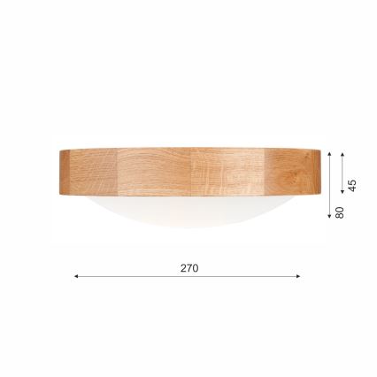 Brilagi - LED таванно осветително тяло CARVALHO SLIM 1xE27/15W/230V дъб Ø 27 см