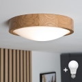 Brilagi - LED таванно осветително тяло CARVALHO SLIM 1xE27/60W/230V дъб, пр. 27 см