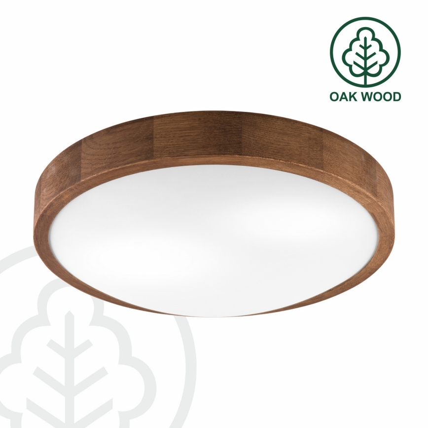 Brilagi - LED таванно осветително тяло CARVALHO SLIM 2xE27/15W/230V, дъб/череша, диаметър 37 см