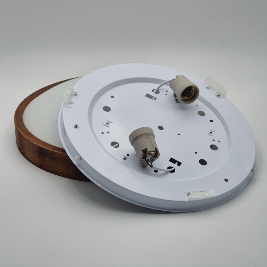 Brilagi - LED таванно осветително тяло CARVALHO SLIM 2xE27/15W/230V, дъб/череша, диаметър 37 см