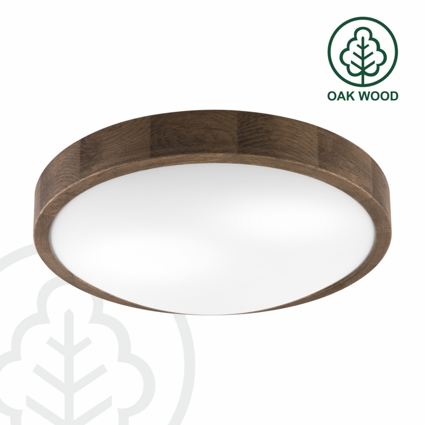 Brilagi - LED таванно осветително тяло CARVALHO SLIM 2xE27/15W/230V дъб/орех, диаметър 37 см