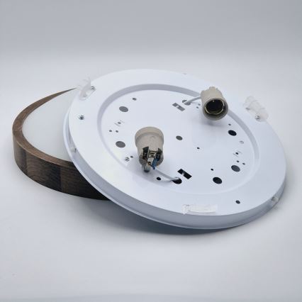 Brilagi - LED таванно осветително тяло CARVALHO SLIM 2xE27/15W/230V дъб/орех, диаметър 37 см