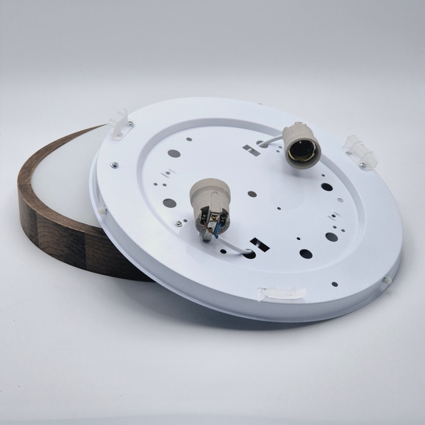 Brilagi - LED таванно осветително тяло CARVALHO SLIM 2xE27/15W/230V дъб/орех, диаметър 37 см