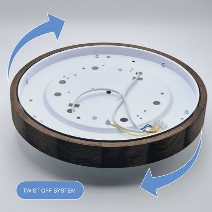Brilagi - LED таванно осветително тяло CARVALHO SLIM 2xE27/15W/230V дъб/орех, диаметър 37 см