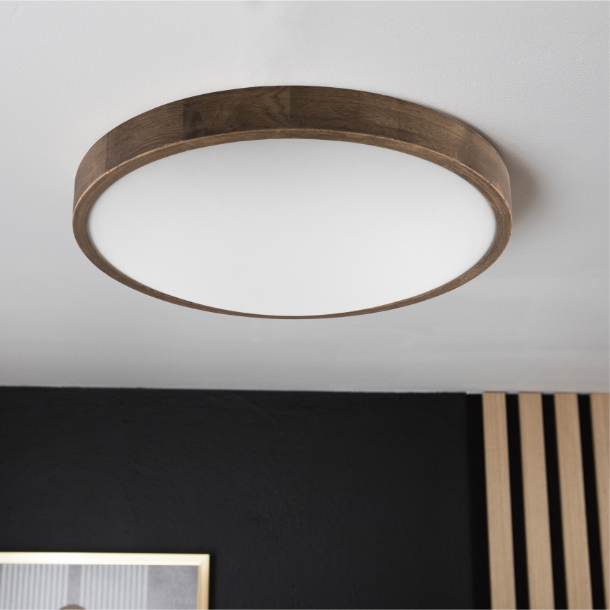 Brilagi - LED таванно осветително тяло CARVALHO SLIM 3xE27/15W/230V, дъб/орех, Ø 47 см