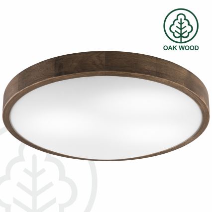Brilagi - LED таванно осветително тяло CARVALHO SLIM 3xE27/15W/230V, дъб/орех, Ø 47 см