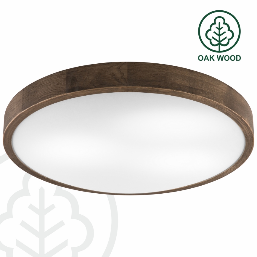 Brilagi - LED таванно осветително тяло CARVALHO SLIM 3xE27/15W/230V, дъб/орех, Ø 47 см