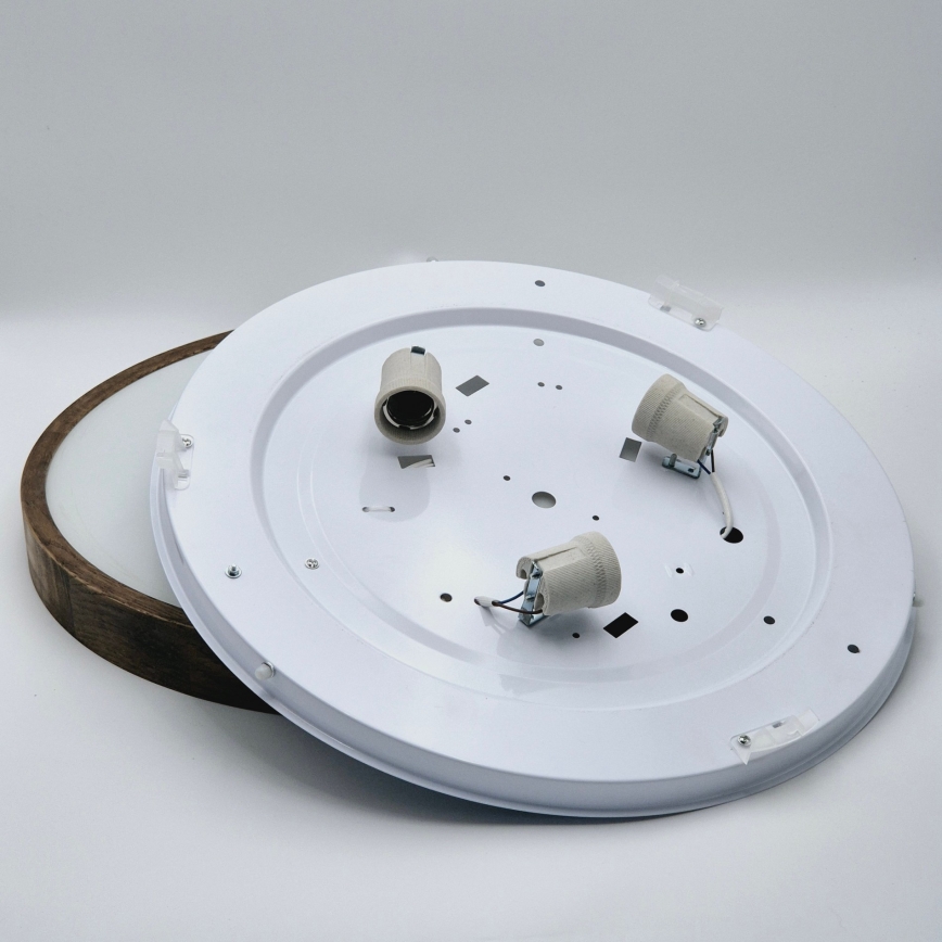 Brilagi - LED таванно осветително тяло CARVALHO SLIM 3xE27/15W/230V, дъб/орех, Ø 47 см