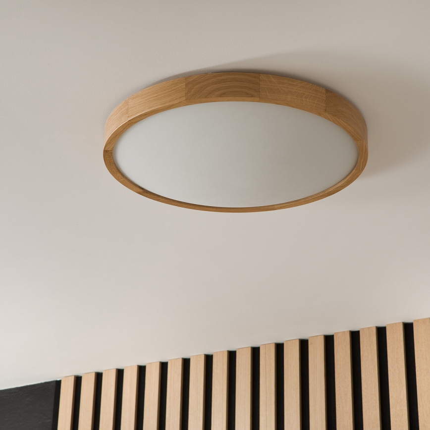 Brilagi - LED таванно осветително тяло CARVALHO SLIM 3xE27/15W/230V дъб Ø 47 см