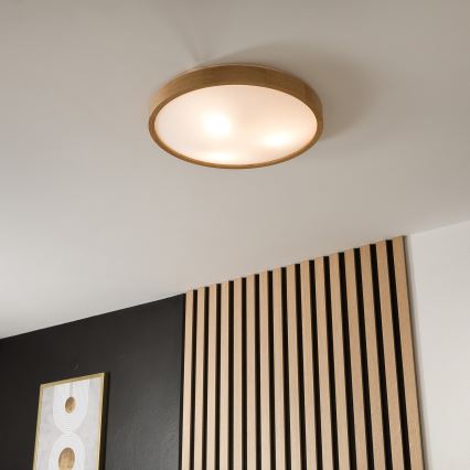 Brilagi - LED таванно осветително тяло CARVALHO SLIM 3xE27/15W/230V дъб Ø 47 см