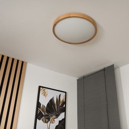 Brilagi - LED таванно осветително тяло CARVALHO SLIM 3xE27/15W/230V дъб Ø 47 см