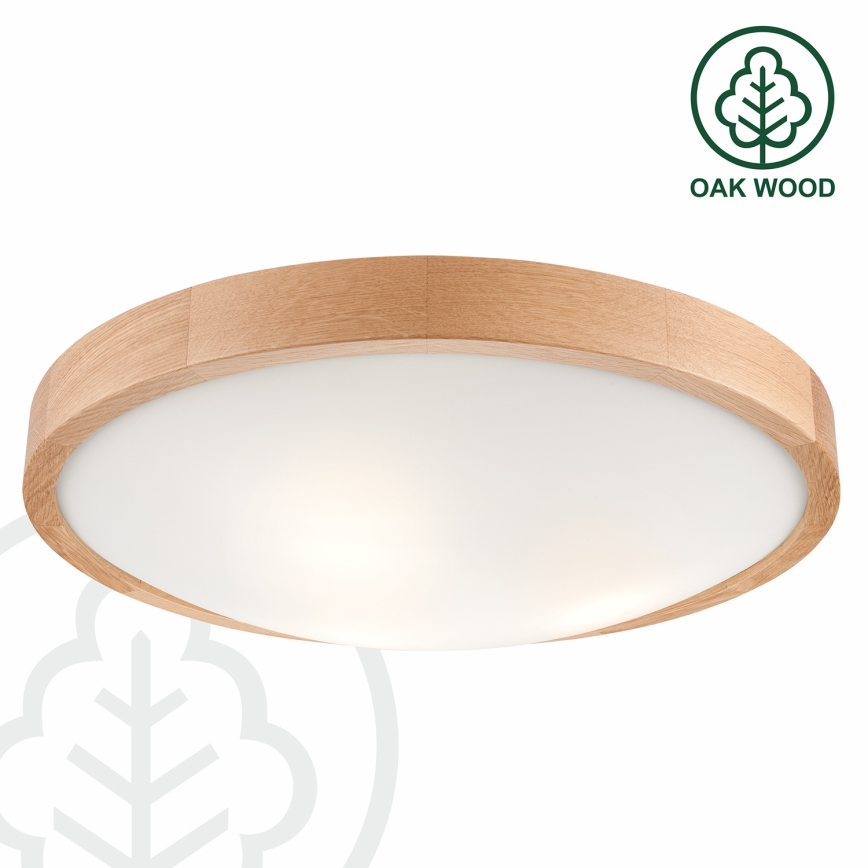 Brilagi - LED таванно осветително тяло CARVALHO SLIM 3xE27/15W/230V дъб Ø 47 см