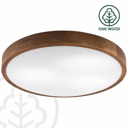 Brilagi - LED таванно осветително тяло CARVALHO SLIM 3xE27/45W/230V дъб череша Ø 47 см