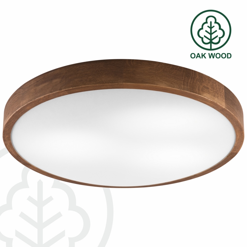 Brilagi - LED таванно осветително тяло CARVALHO SLIM 3xE27/45W/230V дъб череша Ø 47 см