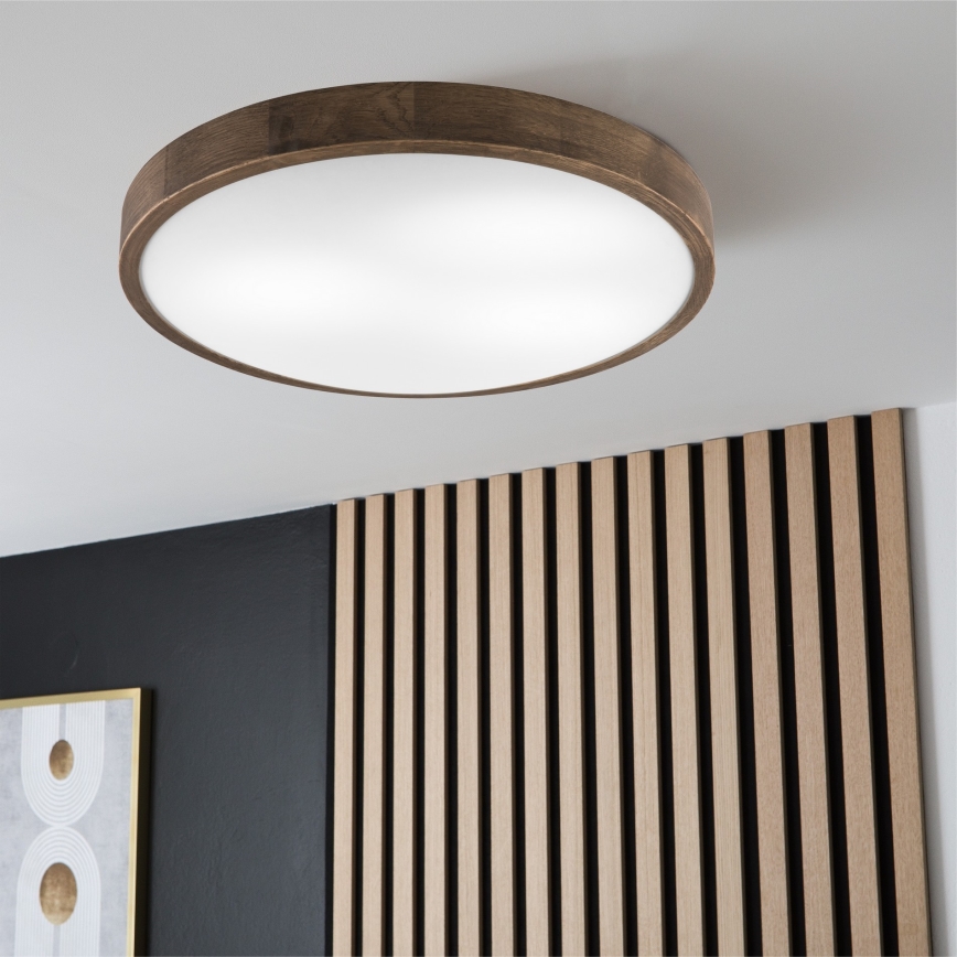 Brilagi - LED таванно осветително тяло CARVALHO SLIM 3xE27/60W/230V дъб орех, Ø 47 см