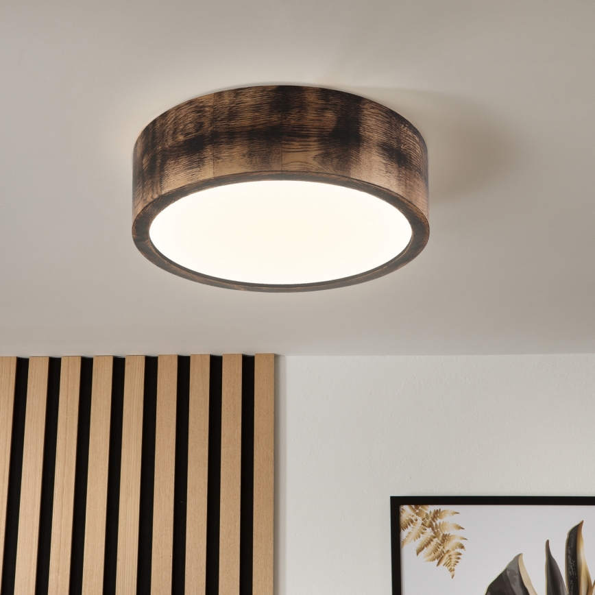 Brilagi - LED таванно осветително тяло CARVALHO SMOKEY LED/20W/230V, дъб, Ø 27,5 см