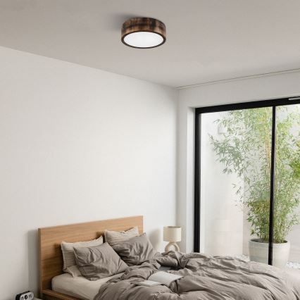 Brilagi - LED таванно осветително тяло CARVALHO SMOKEY LED/20W/230V, дъб, Ø 27,5 см