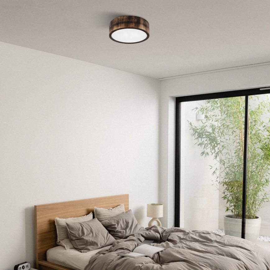Brilagi - LED таванно осветително тяло CARVALHO SMOKEY LED/20W/230V, дъб, Ø 27,5 см