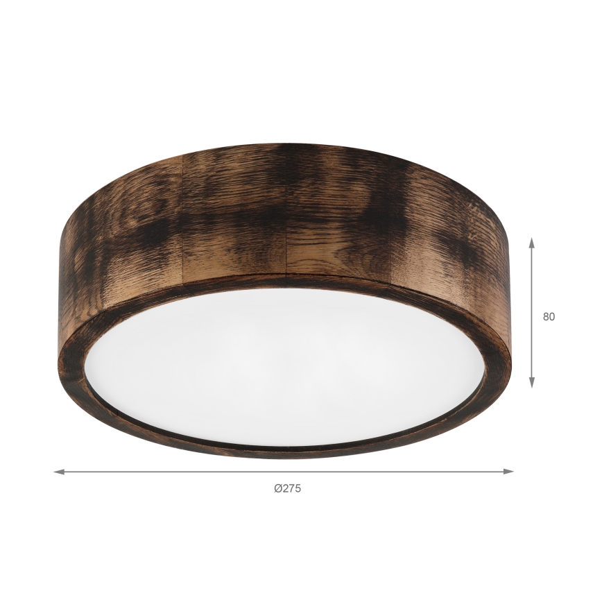 Brilagi - LED таванно осветително тяло CARVALHO SMOKEY LED/20W/230V, дъб, Ø 27,5 см