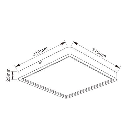 Brilagi - LED таванно осветително тяло ESTELA SQUARE LED/24W/230V 31x31 см бяло
