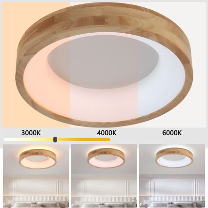 Brilagi - LED таванно осветително тяло FALCON WOOD LED/30W/230V 3000/4000/6000K Ø 45 cm дърво