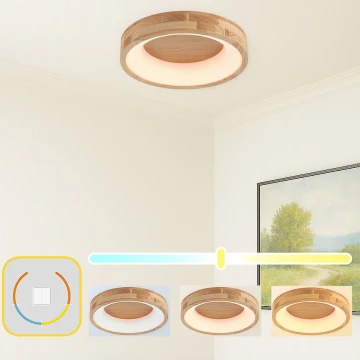 Brilagi - LED таванно осветително тяло FALCON WOOD LED/30W/230V 3000/4000/6000K Ø 45 cm в дървесен декор