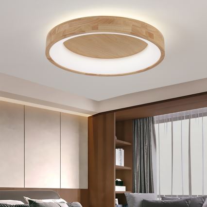 Brilagi - LED таванно осветително тяло FALCON WOOD LED/40W/230V 3000/4000/6000K диаметър 60 см, дървено