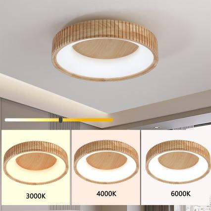 Brilagi - LED таванно осветително тяло FALCON WOOD MODERN LED/30W/230V 3000/4000/6000K Ø 45 см, дървесен дизайн