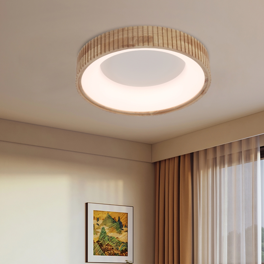 Brilagi - LED таванно осветително тяло FALCON WOOD MODERN LED/30W/230V 3000/4000/6000K Ø 45 см дърво